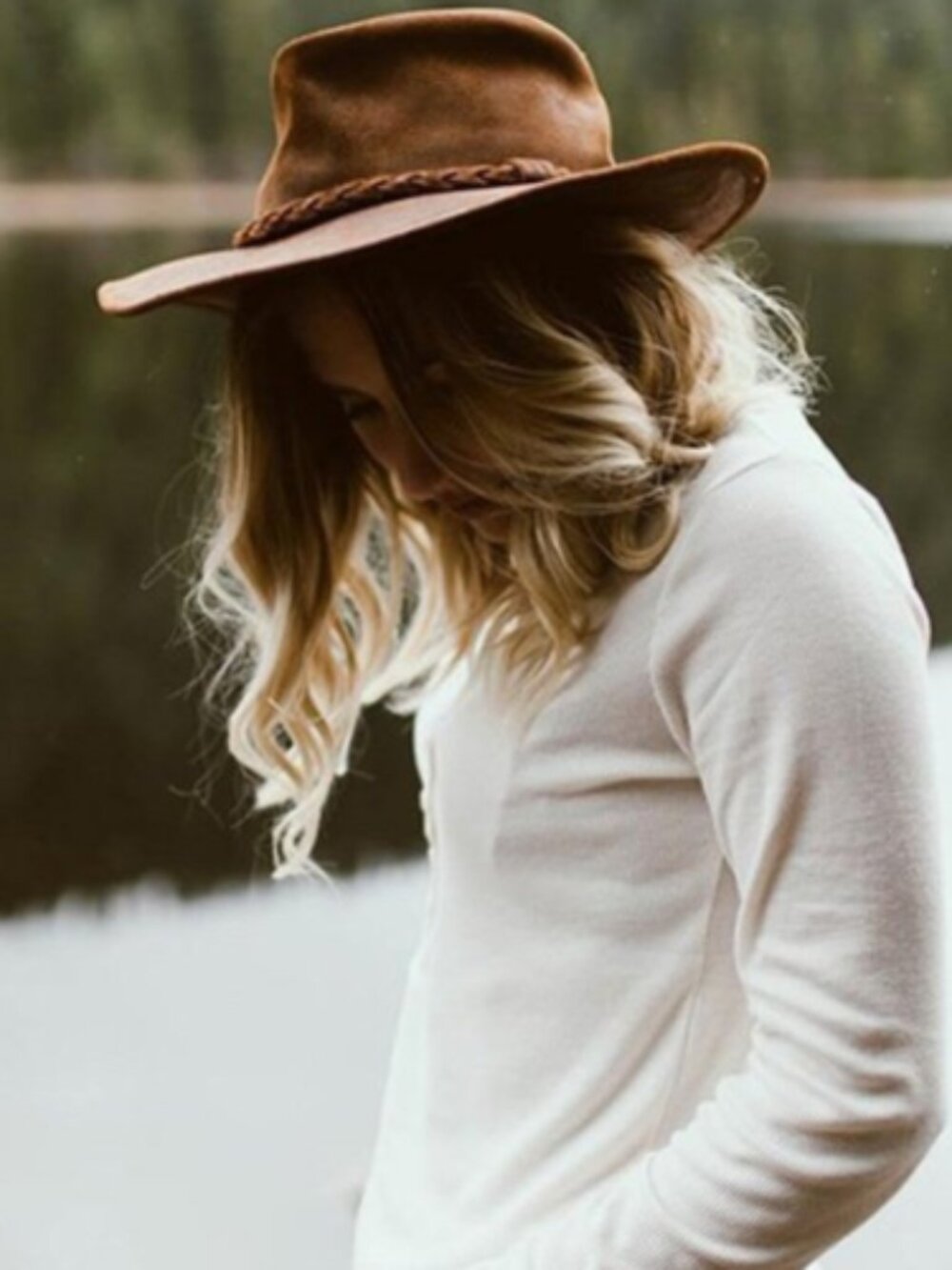 Minnetonka Brown Leather Fold Up Hat